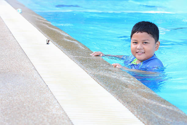 istock The boy was swimming in  pool. 477776831