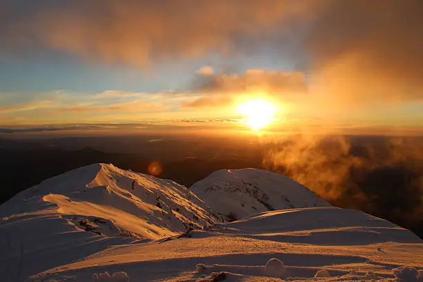 Beautiful Sunst at the Summit of Mount Buller, Melbourne, August 2013
