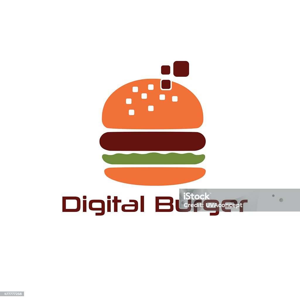 Burger Simple Digital Digital Burger Vector Design Template Stock Illustration - Download ...