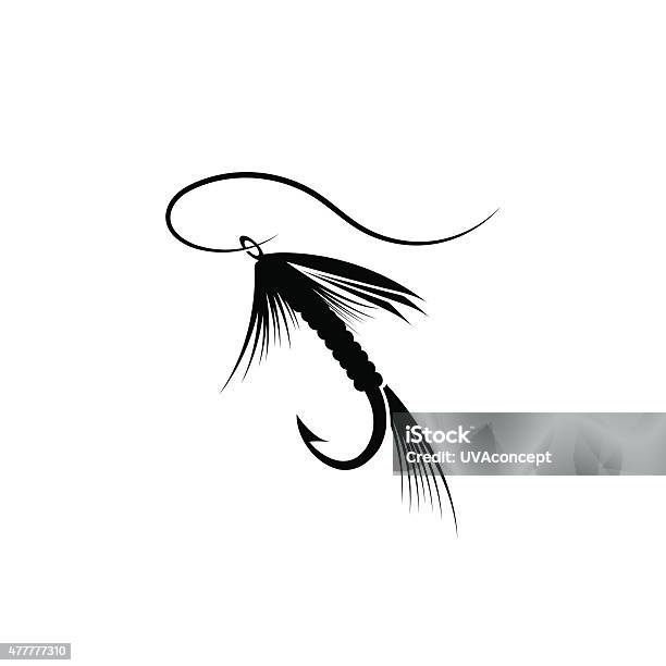 Fly Fishing Lure Stock Illustration - Download Image Now - Fishing Hook, Fishing Bait, Flying