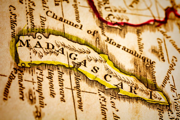 istock Madagascar Island on an Atique map 477778884