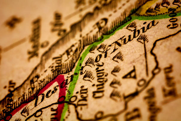 istock Desert of Nubia on an Antique map 477778894