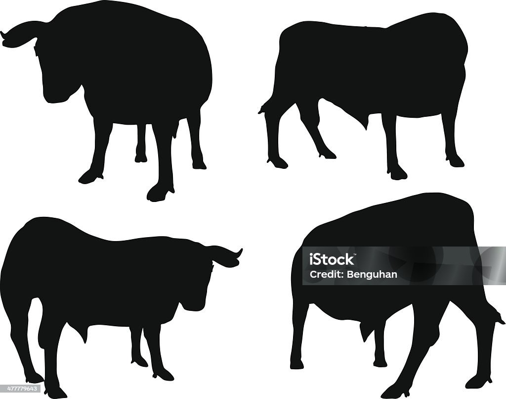 cattle collection - vector silhouette EPS 10 vector silhouettes of cattle collection in watching position Agriculture stock vector