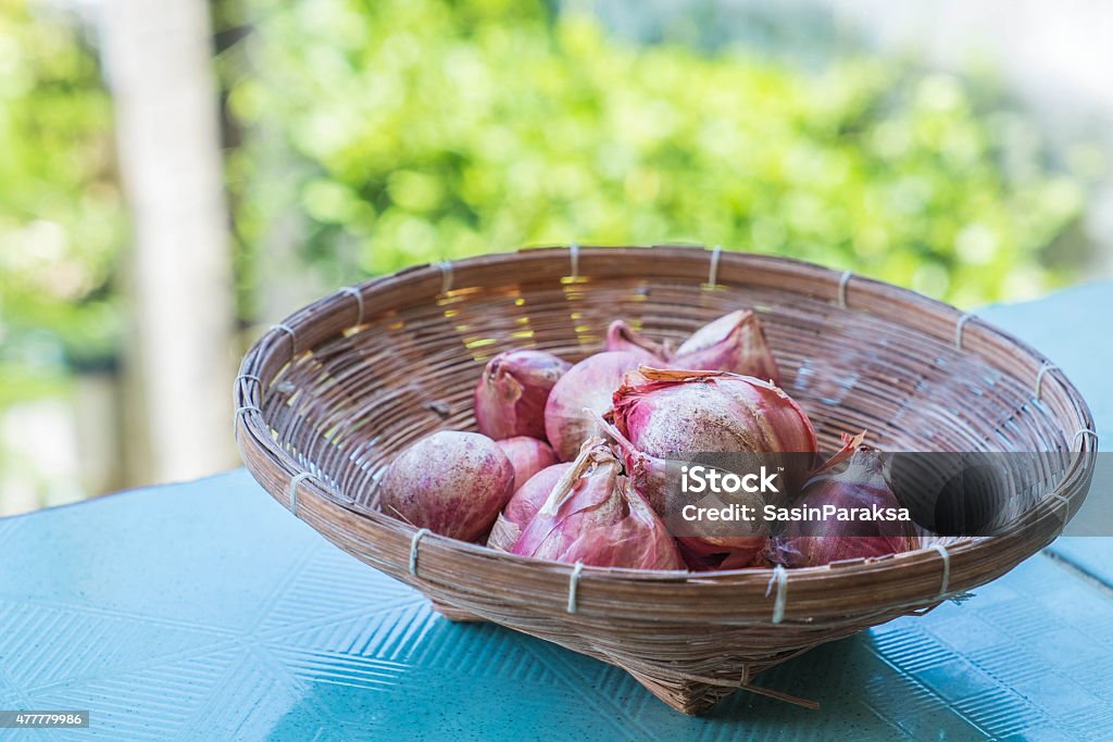Garlics in basket 2015 Stock Photo