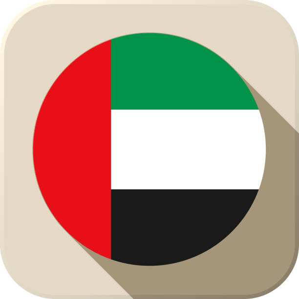 ilustrações, clipart, desenhos animados e ícones de bandeira dos emirados árabes unidos botão de ícone moderno - united arab emirates flag united arab emirates flag interface icons