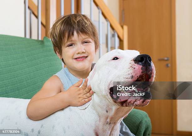 Nice Girl On Couch With Dog Stock Photo - Download Image Now - 2-3 Years, 2015, Animal