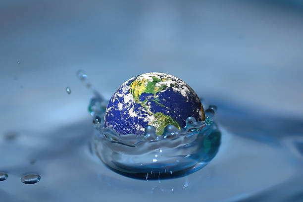 istock The earth falls in water. 477784299