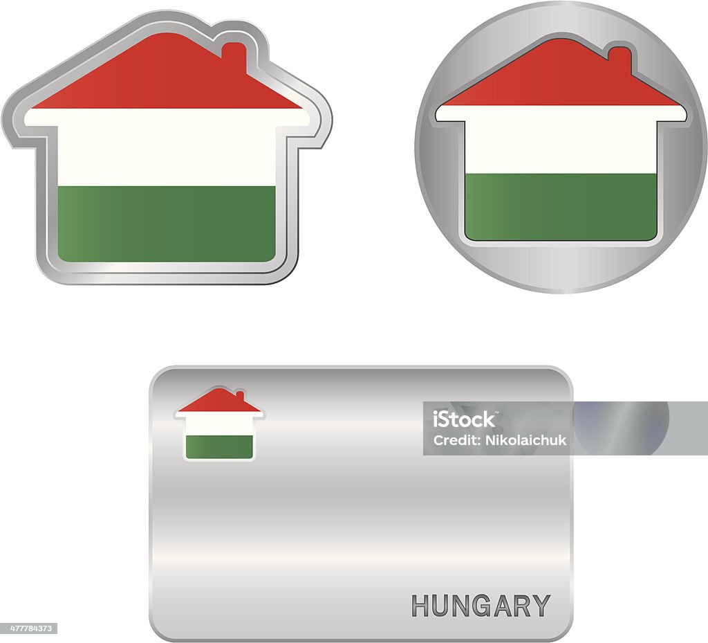 Icône de la maison sur le Drapeau hongrois - clipart vectoriel de Affaires libre de droits