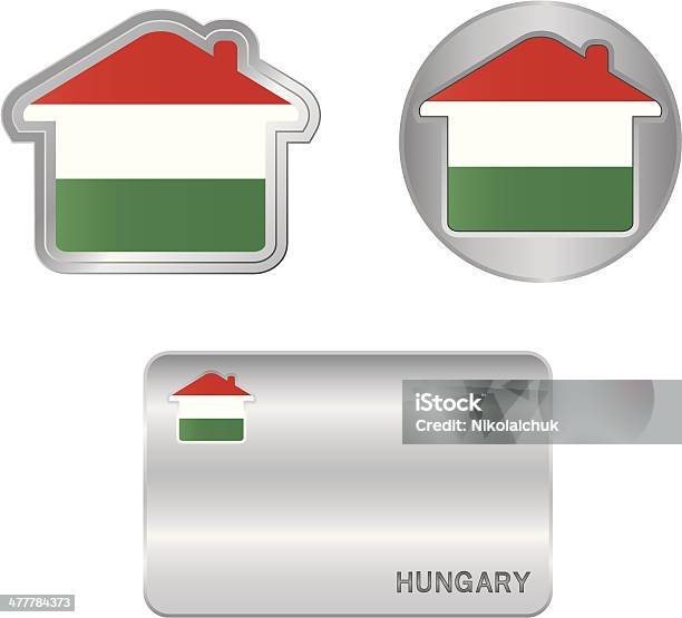 Ikona Dom Na Flaga Węgier - Stockowe grafiki wektorowe i więcej obrazów Aranżować - Aranżować, Bez ludzi, Biznes