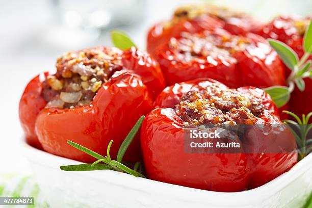 Stuffed Peppers With Meat And Bulgur Stock Photo - Download Image Now - Stuffed Pepper, Appetizer, Baked