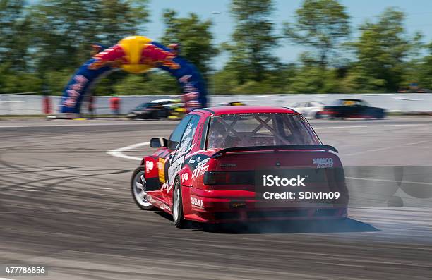 Drift Car Overcome Turn Track Stock Photo - Download Image Now - 2015, Awe, Car