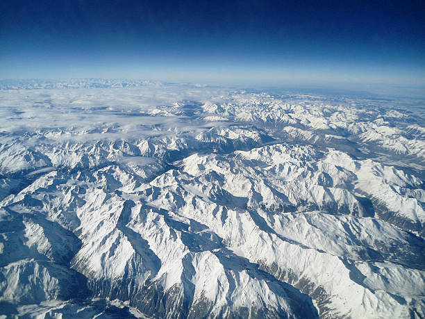 alpi-xl - european alps switzerland glacier high angle view foto e immagini stock