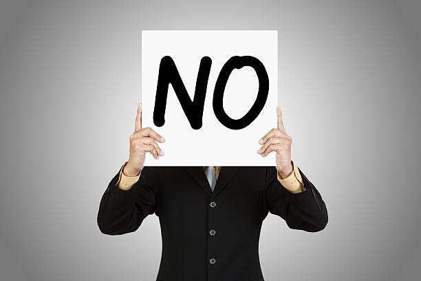 istock Businessman show wording No on paper board 477788421
