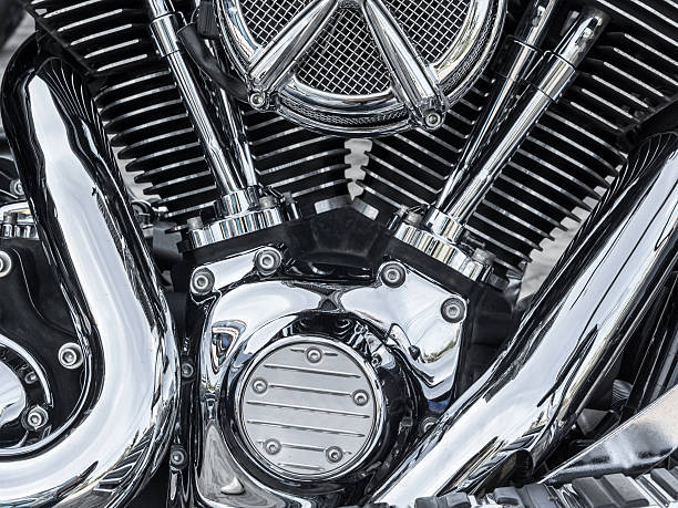 Legendary Harley-Davidson motorcycle with frame and exhaust system tuning on a city street: Tbilisi, Georgia - June 22, 2023.