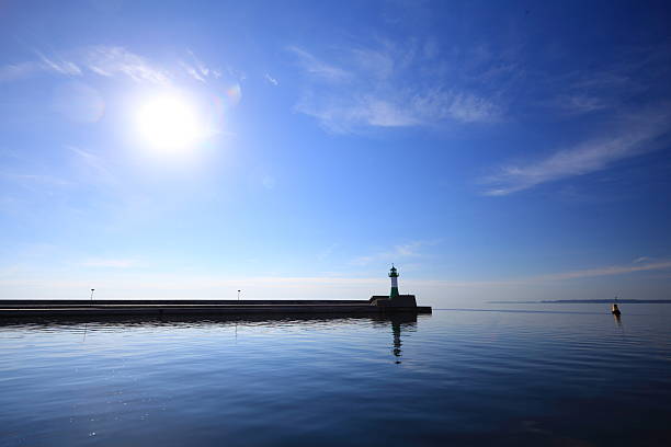 The lighthouse port in Sassnitz at evening Ruegen Island Germany