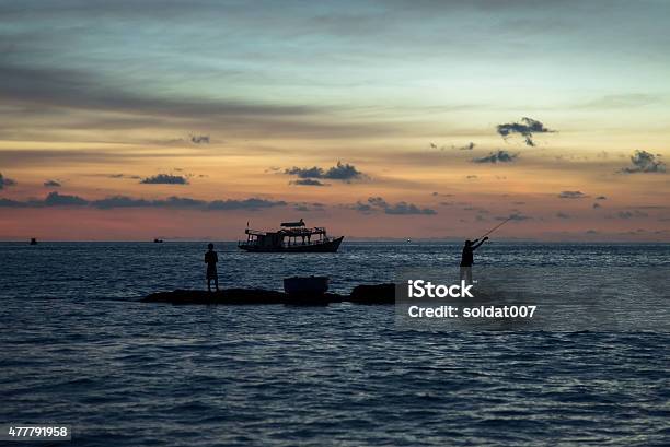 Fishermen Catch Fish Phu Quoc Island Vietnam Stock Photo - Download Image Now - 2015, Asia, Bay of Water