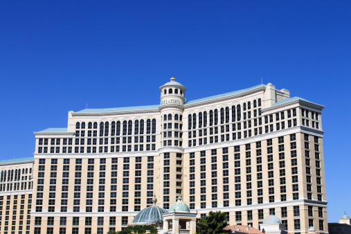 Las Vegas, Nevada, USA - July 3, 2012: Bellagio Hotel and Casino on the famous Strip. Opened in 1998, the hotel has 3,950 rooms and the casino 116,000 square feet of gaming space.