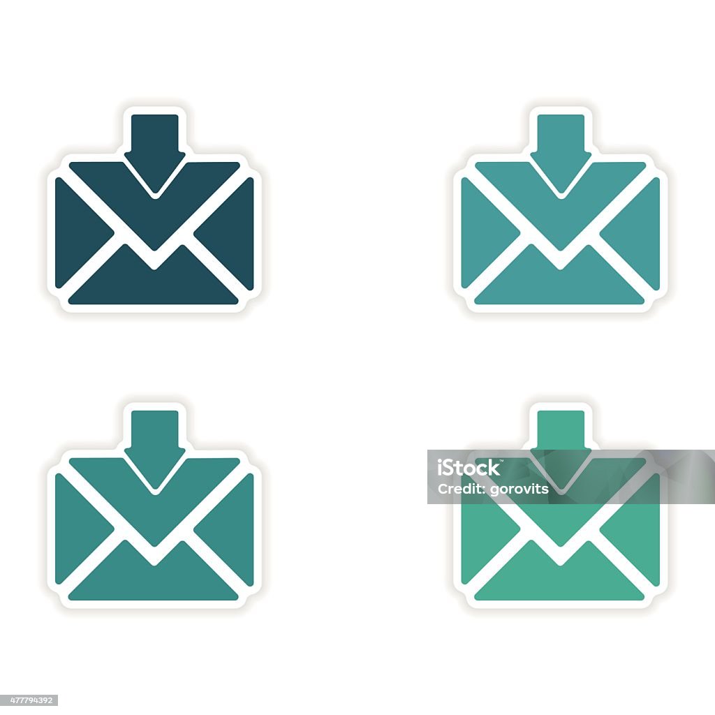 Mail Sticker Design Assembly Realistic Sticker Design On Paper Email Stock Illustration ...
