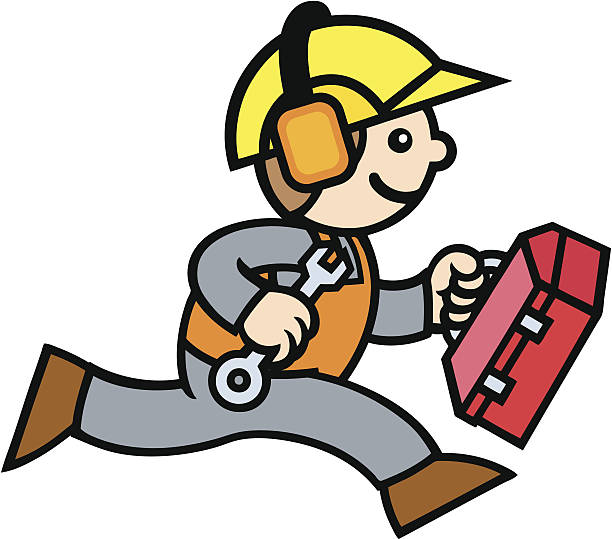 illustrations, cliparts, dessins animés et icônes de ouvrier du bâtiment - adjustable wrench wrench orange hand tool