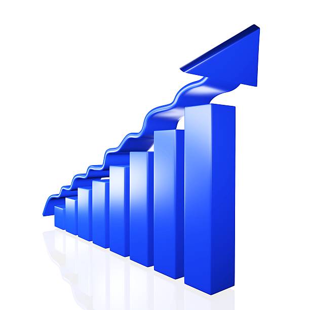 istock Blue Business Growth Bars and Arrow 477795677