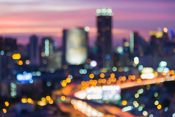 istock Blur bokeh city road with city light background 477799564