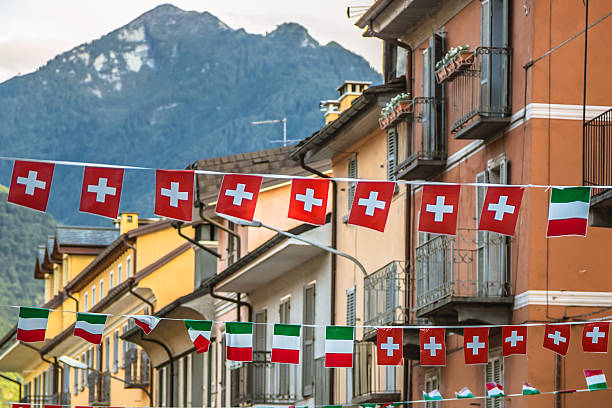 Switzerland and Italy stock photo