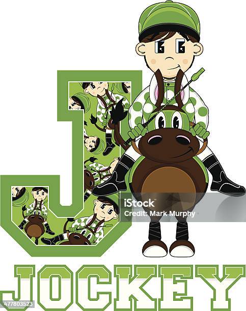 Ilustración de Little Jockey Aprendizaje Letra J y más Vectores Libres de Derechos de Gorra - Gorra, Jockey, Accesorio de cabeza