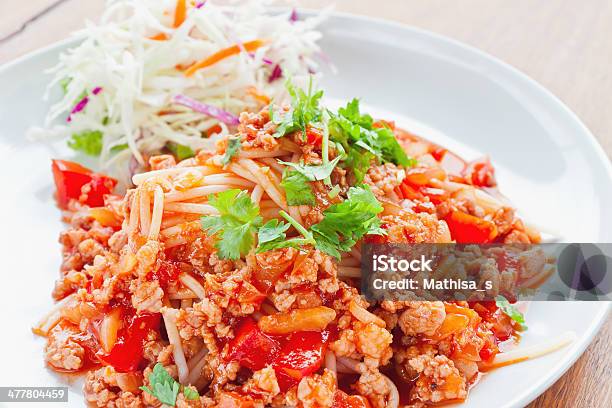 Spaghetti With Tomato Sause Stock Photo - Download Image Now - Bolognese Sauce, Crockery, Cultures