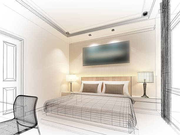istock abstract sketch design of interior bedroom 477805038