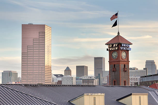 istock Union Station Portland Oregon Skyline 477805183