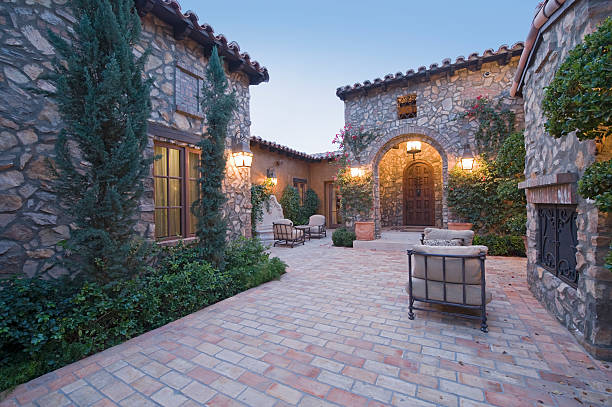 istock Houses With Chairs In Courtyard 477805347