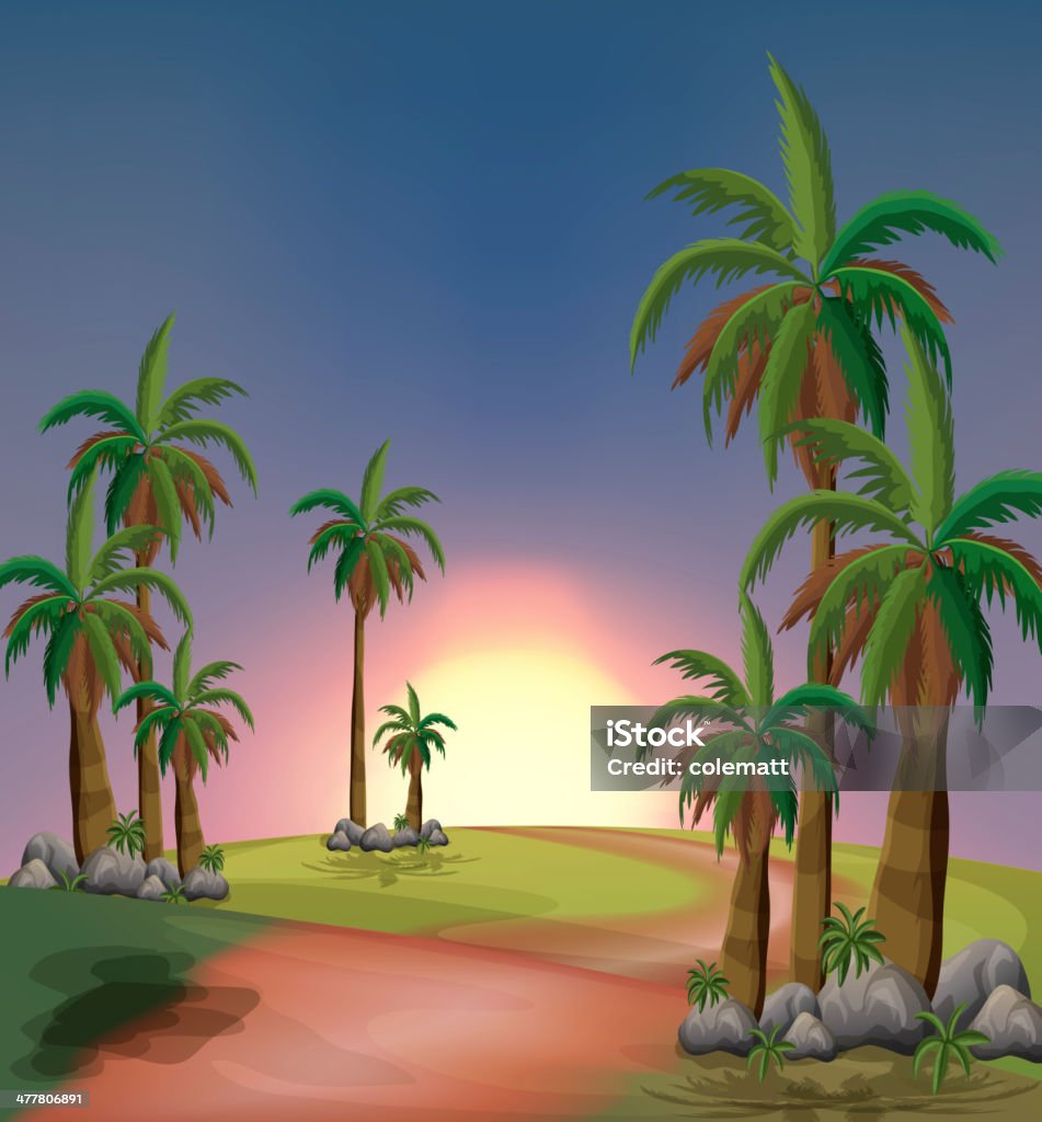 forest with palm trees Blue stock vector