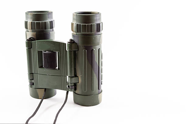 stile binocolo camouflage - binoculars watching optical instrument closed foto e immagini stock