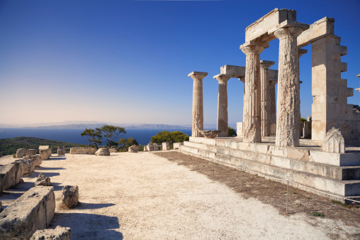Aphaia temple on Aegina Island in Greece