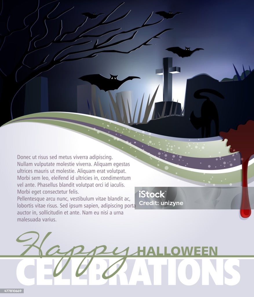 Halloween Background with Copy space Halloween Background with Copy space. Each element in a separate layers. Very easy to edit vector EPS10 file. It has transparency layers with blend effects. Bat - Animal stock vector