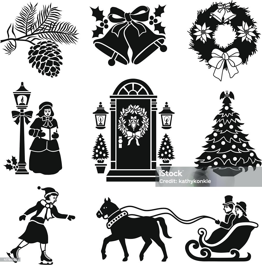 Victorian Christmas - clipart vectoriel de Noël libre de droits