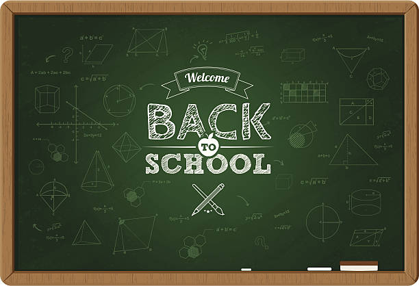 Back to school background with education doodles Back to school background on chalkboard with education doodles. All design elements are layered and grouped. Cleanly labeled. Aics3 and Hi-res jpg files are included. platonic solids stock illustrations