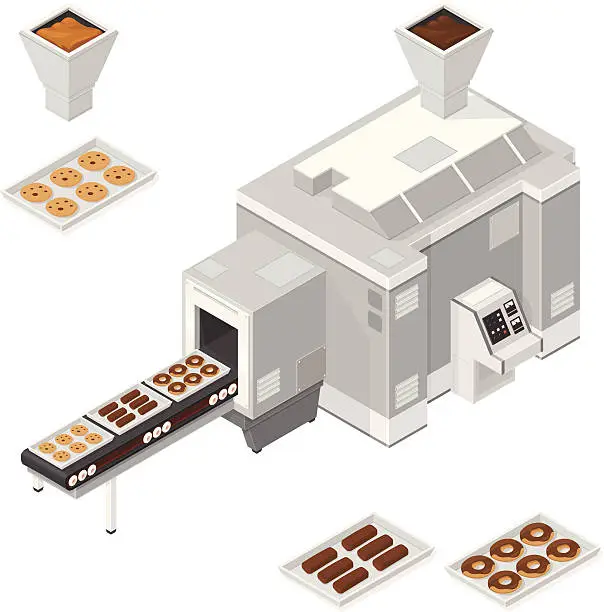 Vector illustration of Chocolate, cookie and Donut Factory