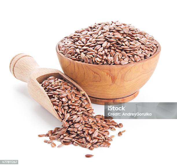 Flax Seeds Isolated On White Stock Photo - Download Image Now - Flax Seed, Bowl, White Background