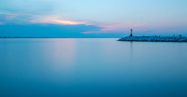 istock Seascape long exposure after sunset. Evening in Rimini seaport 477811394