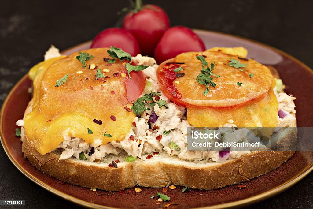 Sanduíche quente de atum com queijo - Foto de stock de Atum - Peixe royalty-free