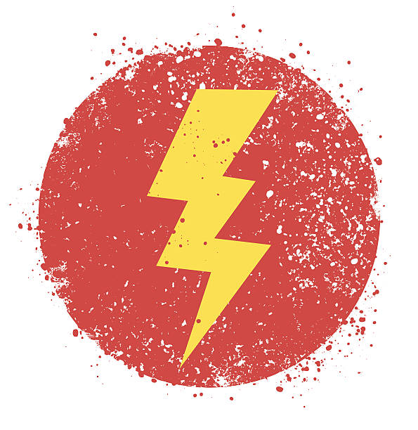 illustrazioni stock, clip art, cartoni animati e icone di tendenza di lightning bolt - high voltage sign flash