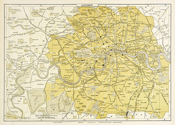 ロンドンの市内地図 1895 - 地図のベクターアート素材や画像を多数ご