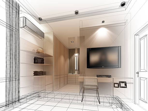 istock abstract sketch design of interior bedroom 477815866