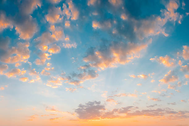 istock Yellow Blue Sunrise Sky With Sunlight 477816378