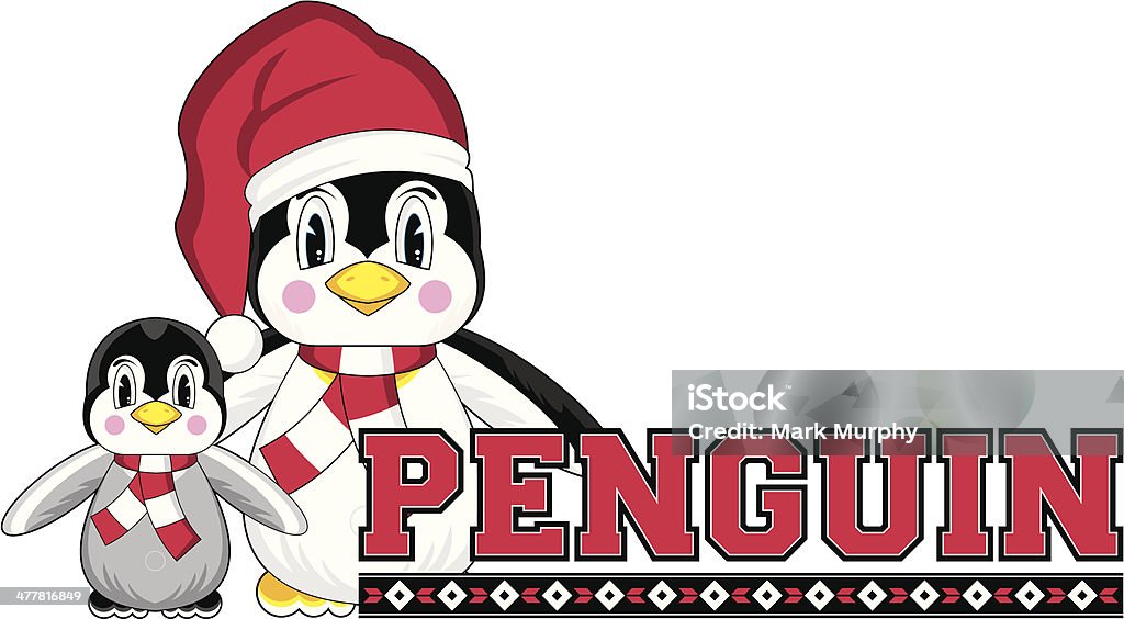 Santa Pinguim aprender a ler ilustração - Royalty-free Alfabeto arte vetorial
