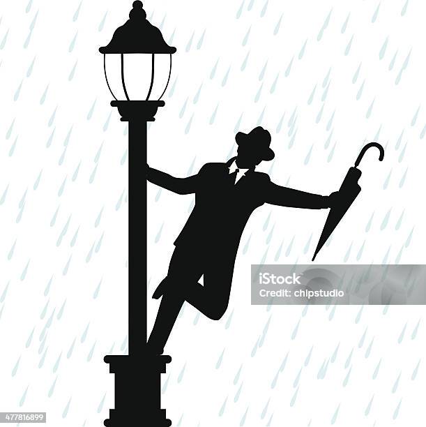 Dancing In The Rain Stock Illustration - Download Image Now - Dancing, In Silhouette, Rain