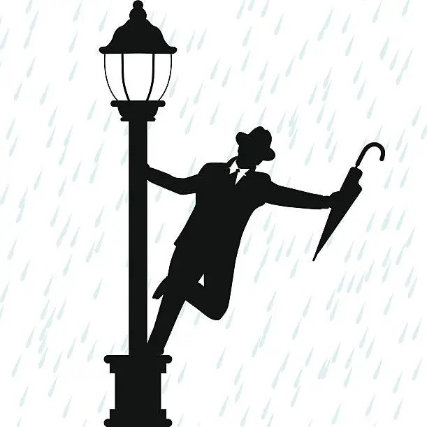 Vector illustration of Dancing in the Rain