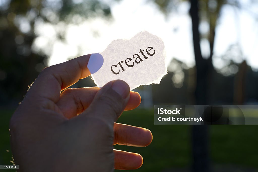 Creativity concept. Creativity concept. Holding creativity in your hand. Aspirations Stock Photo