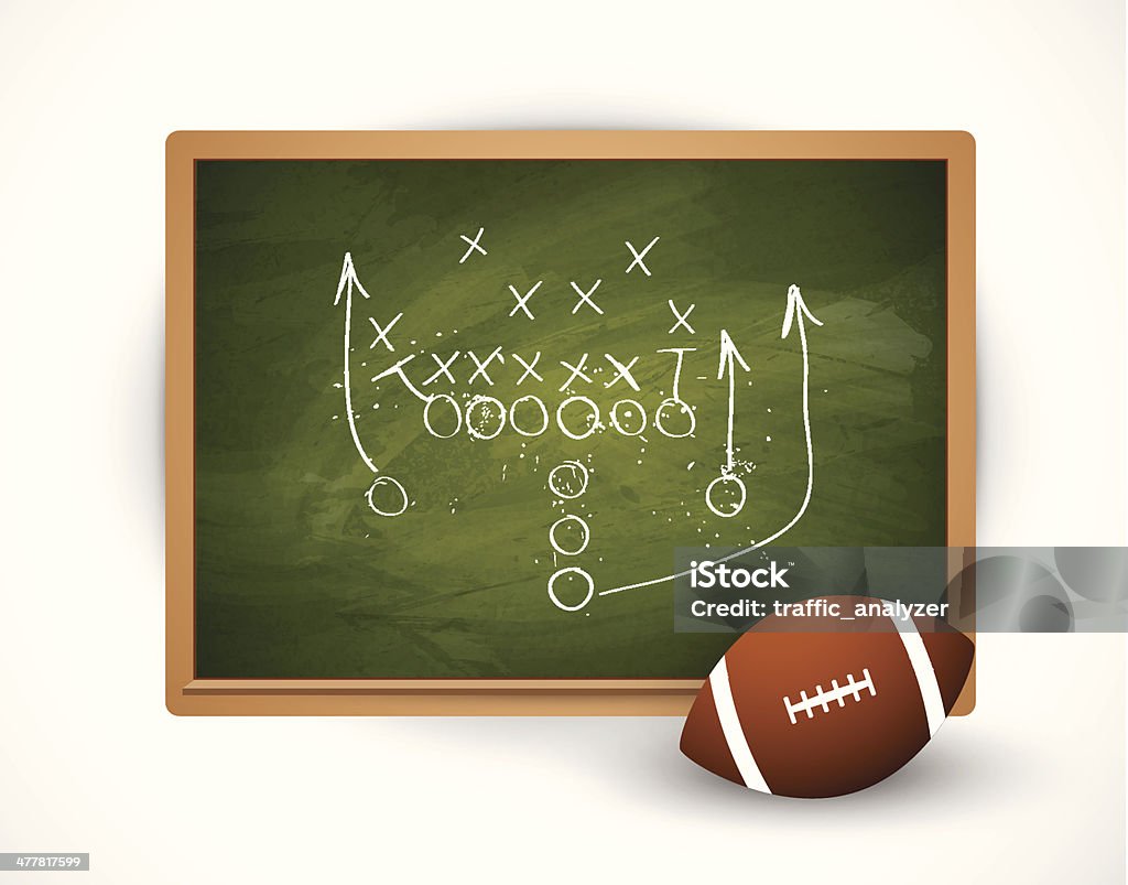 Football play drawn out on a chalk board Illustration contains a transparency blends/gradients. Additional .aiCS5 included. EPS 10 American Football Field stock vector